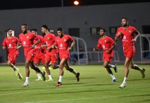 آخر حصة تدريبية للمنتخب المغربي استعدادا لمباراة جنوب إفريقيا