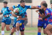 نهائي كأس العرش للريكبي بين مولودية وجدة والأولمبيك البيضاوي بمدينة ٱيت ملول