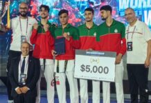 المنتخب الوطني المغربي ذكورا للتايكوندو ينتزع الرتبة الثالثة خلال منافسات كأس العالم للفرق بكوريا الجنوبية