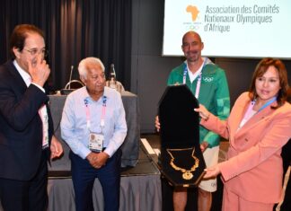 الجمعية العمومية لاتحاد اللجان الأولمبية الإفريقية تكرم بشرى حجيج بوسام الاستحقاق الإفريقي