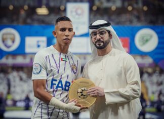 الشيخ سلطان بن حمدان يكرم رحيمي بعد إنجازه التاريخي رفقة المنتخب الأولمبي