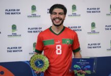 سفيان الشعرواي أفضل لاعب في مباراة المغرب وإيران