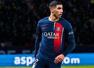 أشرف حكيمي ضمن قائمة باريس سان جيرمان لمواجهة مانشستر سيتي