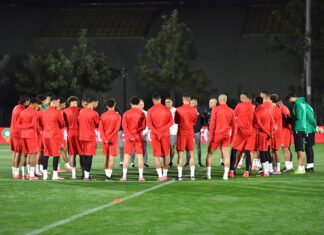 المنتخب الوطني يجري آخر حصة تدريبية قبل التوجه صوب وجدة