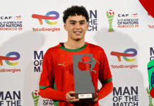 زياد باها أفضل لاعب في مباراة المغرب وجنوب إفريقيا