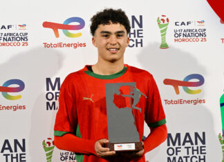 زياد باها أفضل لاعب في مباراة المغرب وجنوب إفريقيا