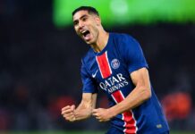 أشرف حكيمي يتوج رفقة سان جيرمان بالدوري الفرنسي للمرة الرابعة تواليا