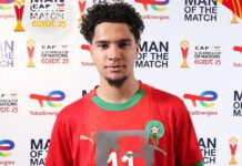 إلياس بومسعودي أفضل لاعب في مباراة المغرب وسيراليون