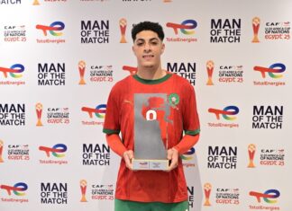 حسام الصداق أفضل لاعب في مباراة المغرب ومصر
