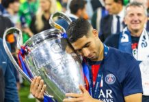 أشرف حكيمي ضمن التشكيلة المثالية لمسابقة دوري أبطال أوروبا