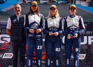 الفورمولا 4: صوفيا زنفاري في بوديوم السباق الأول بحلبة “ميني كور”