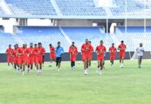 المنتخب المغربي يجري آخر حصة تدريبية تأهبا لمواجهة زامبيا