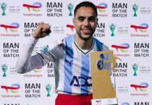 محمد الشيبي رجل مباراة بيراميدز المصري ونهضة بركان