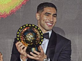 أشرف حكيمي يتوج بجائزة الكرة الذهبية الإفريقية