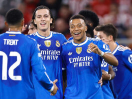 ريال مدريد يفوز على أولمبياكوس بـ”سوبر هاتريك” مبابي