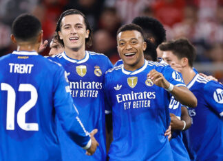 ريال مدريد يفوز على أولمبياكوس بـ”سوبر هاتريك” مبابي