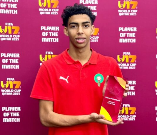شعيب بلعروش أفضل لاعب في مباراة المغرب وأمريكا