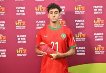 عبد العالي الداودي أفضل لاعب في مباراة المغرب وكاليدونيا الجديدة