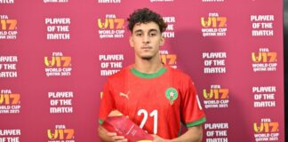 عبد العالي الداودي أفضل لاعب في مباراة المغرب وكاليدونيا الجديدة