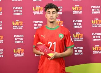 عبد العالي الداودي أفضل لاعب في مباراة المغرب وكاليدونيا الجديدة