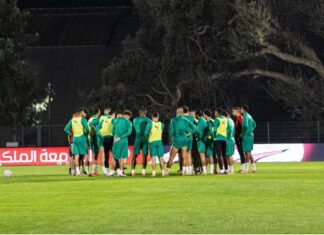حصة تدريبية أخيرة للمنتخب المغربي قبل التوجه لطنجة
