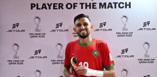 حمزة الموساوي أفضل لاعب في مباراة المغرب والإمارات