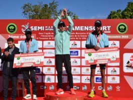 بالصور تألق مغربي كيني في سباق نصف مارطون تامنصورت الدولي