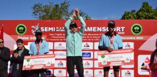 بالصور تألق مغربي كيني في سباق نصف مارطون تامنصورت الدولي