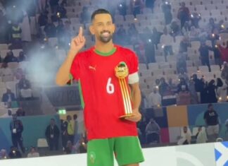 محمد ربيع حريمات يتوج بجائزة أفضل لاعب في كأس العرب