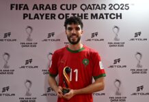 وليد أزارو أفضل لاعب في مباراة المغرب وسوريا