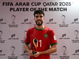 وليد أزارو أفضل لاعب في مباراة المغرب وسوريا