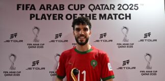 وليد أزارو أفضل لاعب في مباراة المغرب وسوريا