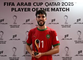 وليد أزارو أفضل لاعب في مباراة المغرب وسوريا