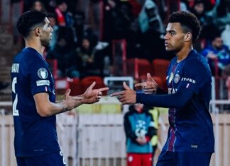 أشرف حكيمي يساهم في فوز سان جيرمان على موناكو في دوري الأبطال