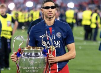حكيمي يتوج بلقب دوري أبطال أوروبا رفقة سان جيرمان للمرة الثانية تواليا