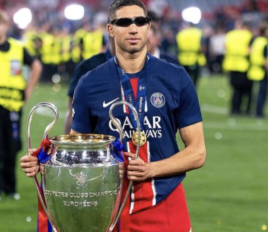 حكيمي يتوج بلقب دوري أبطال أوروبا رفقة سان جيرمان للمرة الثانية تواليا
