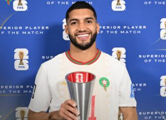 إسماعيل الصيباري أفضل لاعب في مباراة المغرب واسكتلندا