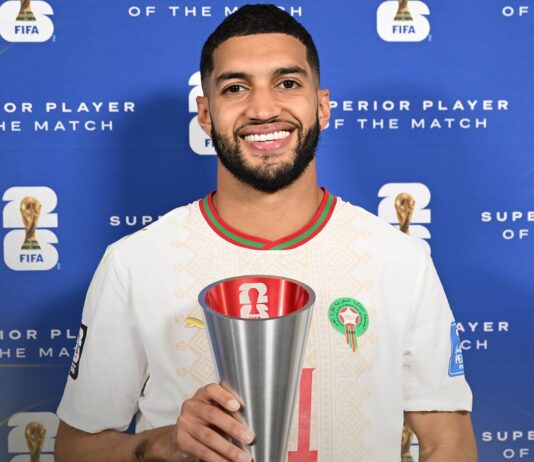 إسماعيل الصيباري أفضل لاعب في مباراة المغرب واسكتلندا