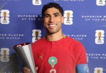 أشرف حكيمي أفضل لاعب في مباراة المغرب وهايتي