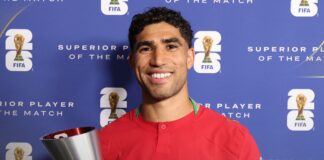 أشرف حكيمي أفضل لاعب في مباراة المغرب وهايتي