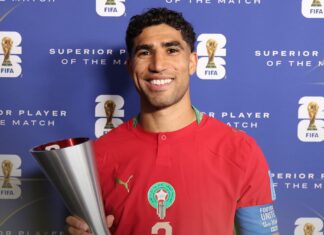 أشرف حكيمي أفضل لاعب في مباراة المغرب وهايتي