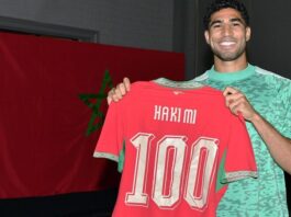الجامعة تحتفي بأشرف حكيمي ببلوغه 100 مباراة بالقميص الوطني